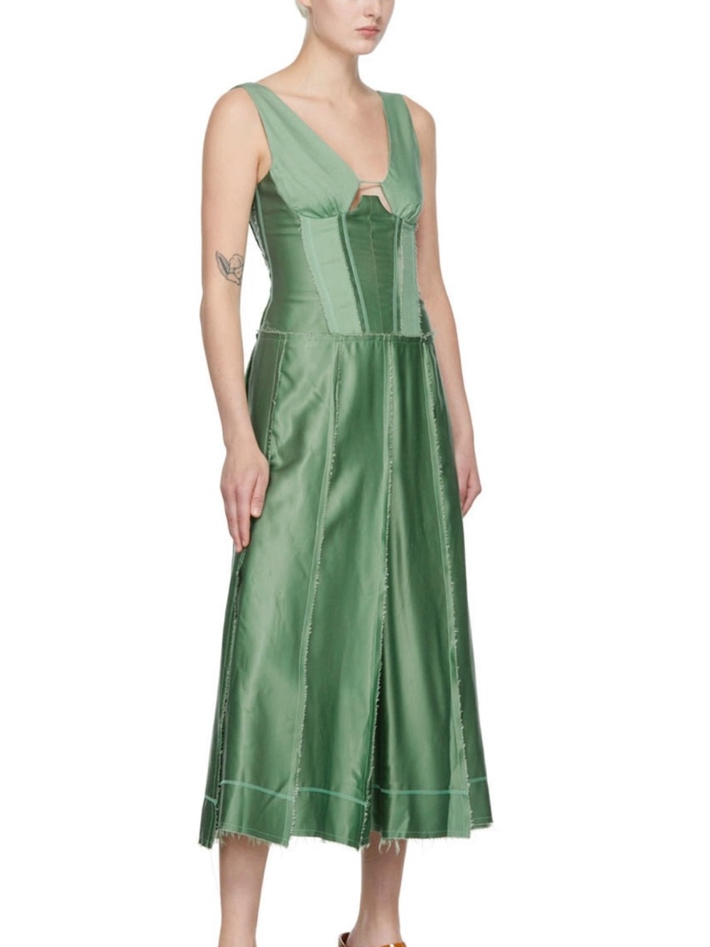 Miista Green Leonora Corset Mid-length Dress - Picture 6 of 7